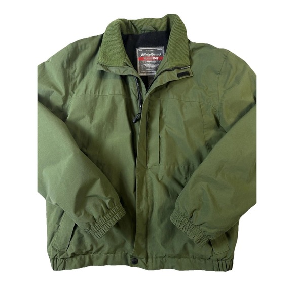 Eddie Bauer Jacket Mens Size Small Green Weatheredge Nylon Lined Full Zip Jacket - Picture 1 of 5